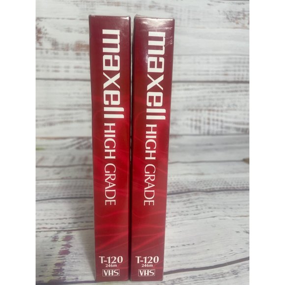 BLANK VHS Tapes | NEW FACTORY SEALED | Maxell HGX-Gold T-120 6 Hour - 2 Tapes - Picture 2 of 3